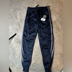 Navy Kids Sweatpants with Gray Stripe